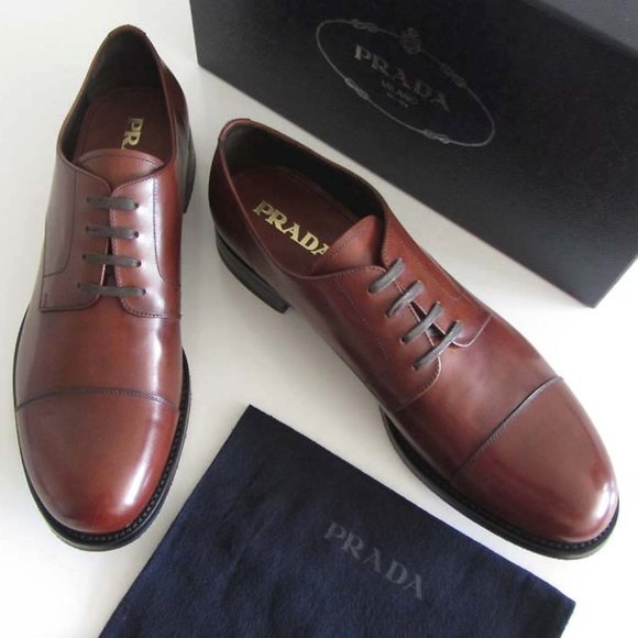new PRADA brown cap toe dress shoes 10.5 / 11.5 US - Picture 3 of 8